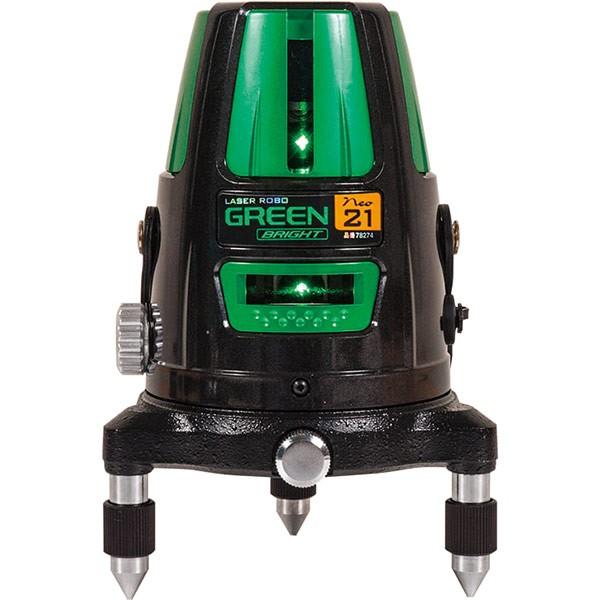 即日出荷 シンワ測定 高品質の人気 レーザー墨出し器 レーザーロボ BRIGHT 21 グリーン Neo 最大87％オフ！