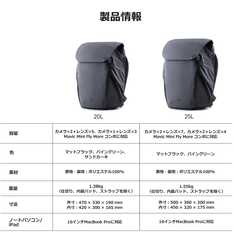 PGYTECH OneGo 2 バックパック 20L (サンドカーキ)【ピージー 