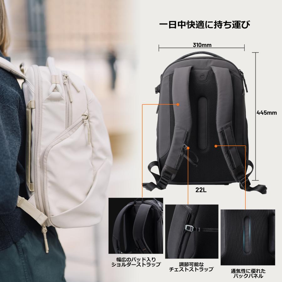 PGYTECH PGYTECH OneGo Lite バックパック 22L (マットブラック)【ピー