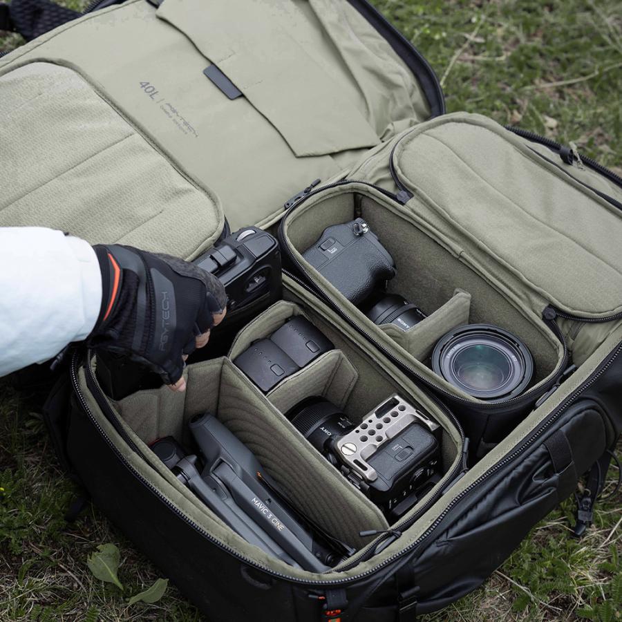 PGYTECH OnePro Flex Backpack 40L (サンセットオレンジ) + カメラ インサート Mサイズ【ピージーワイテック日本総代理店】の画像