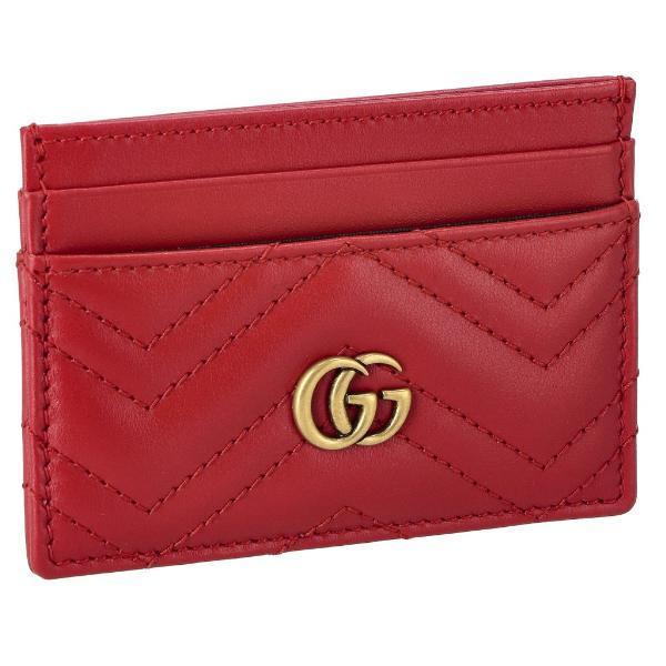 GUCCI（グッチ） カードケース レディース GGマーモント レッド 443127