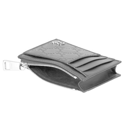 GUCCI グッチ カードケース メンズ シグネチャー ブラック