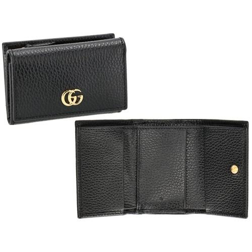 グッチ GUCCI 三つ折り財布 レディース GGマーモント ブラック 644407 