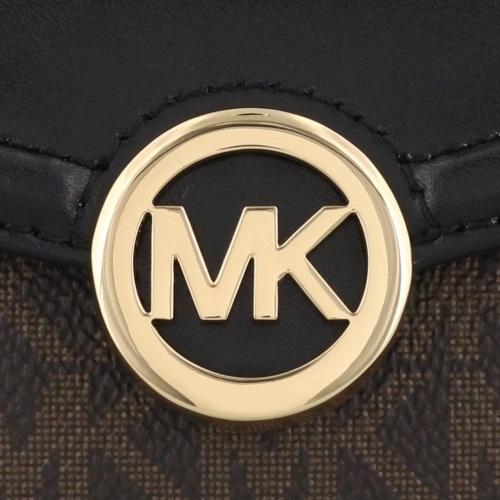 未使用 マイケルコース 財布 折りたたみ MK ブラウン 金 ロゴ