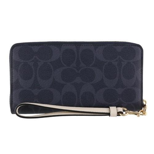レディース長財布デニムマルチ コーチ COACH コーチ COACH ラウンドファスナー 中長財布