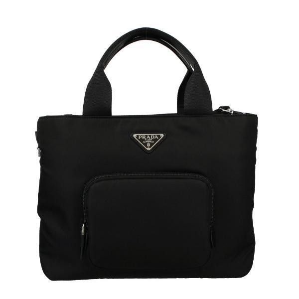 PRADA プラダ トートバッグ ナイロン ブラック レディース 中古 プラダ PRADA ロゴプレート ショルダーバッグ ミニ ワンショルダー