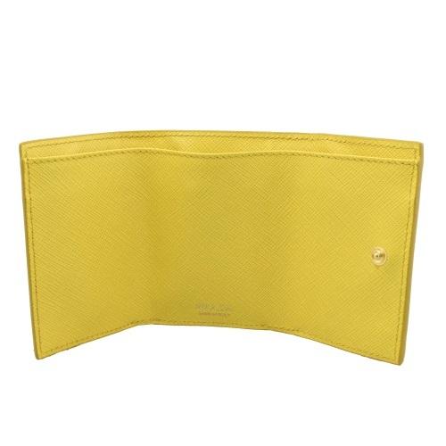 PRADA プラダ 三つ折り財布 レディース イエロー 1MH021 QHH PRADA プラダ 三つ折り財布 レディース イエロー 1MH021 QHH