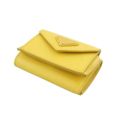PRADA プラダ 三つ折り財布 レディース イエロー 1MH021 QHH PRADA プラダ 三つ折り財布 レディース イエロー 1MH021 QHH