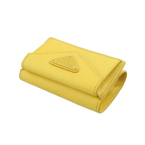 PRADA プラダ 三つ折り財布 レディース イエロー 1MH021 QHH PRADA プラダ 三つ折り財布 レディース イエロー 1MH021 QHH
