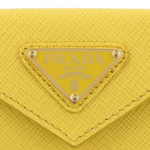 PRADA プラダ 三つ折り財布 レディース イエロー 1MH021 QHH F0377 SOLE｜sekido｜09