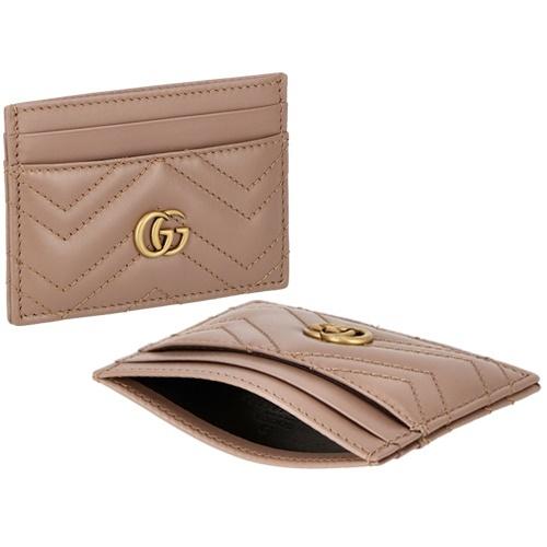 SUZU  GUCCI カードケース 財布 GG マーモントベージュ GUCCI グッチ カードケース レディース GGマーモント レザー