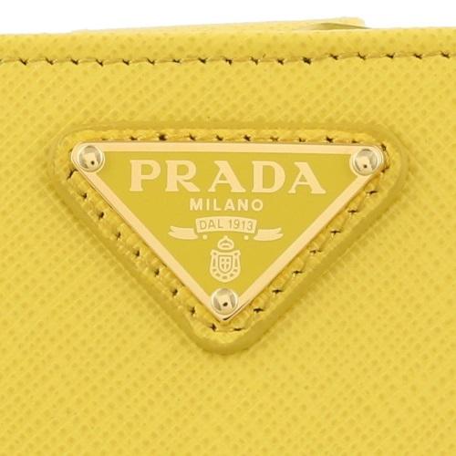 PRADA プラダ 二つ折り財布 レディース サフィアーノ イエロー PRADA プラダ 二つ折り財布 レディース サフィアーノ イエロー