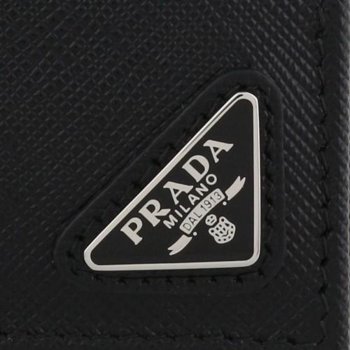PRADA（プラダ） 三つ折り財布 メンズ SAFFIANO TRIANGOLO ブラック