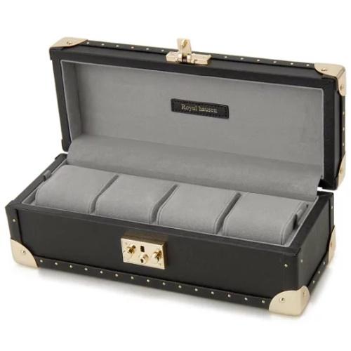 ロイヤルハウゼン 【正規品】牛革 時計収納ケース（4本収納）　美品 Royal hausen ロイヤルハウゼン ウォッチケース 腕時計収納ケース 4本
