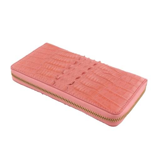 新品 RODANIA リアルクロコダイル ラウンドファスナー 長財布 ピンク ロダニア RODANIA 長財布 レディース クロコダイル ピンク