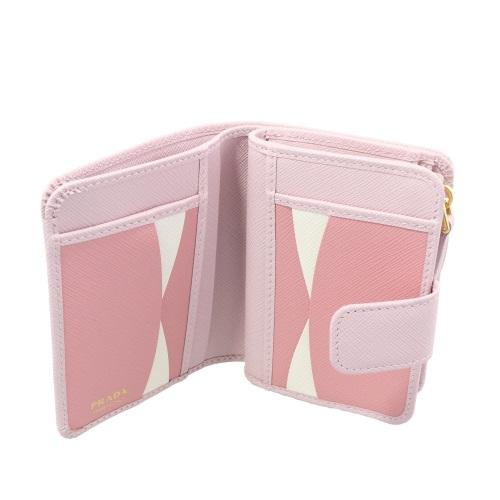 PRADA 二つ折り財布 サフィアーノ PETALO ピンク PRADA（プラダ） 【WEB限定価格】プラダ PRADA SAF.MULTICOLOR