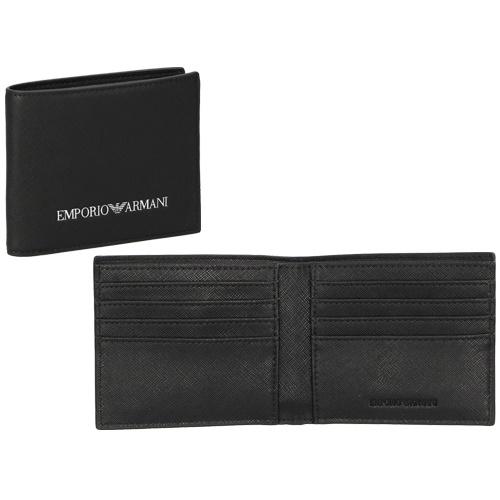 EMPORIO ARMANI エンポリオ アルマーニ 二つ折り財布 メンズ ブラック