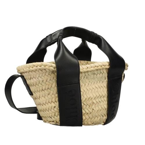 クロエ Chloe ハンドバッグ レディース センス ラフィア ブラック CHC23SS304 001 BLACKの画像