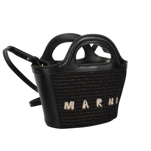 MARNI ハンドル付きかごバッグ 黒 MARNI（マルニ） かごバッグ ハンドバッグ レディース ブラック