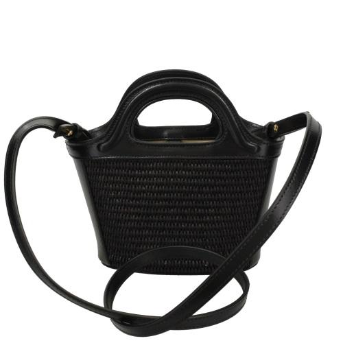 MARNI ハンドル付きかごバッグ 黒 MARNI（マルニ） かごバッグ ハンドバッグ レディース ブラック