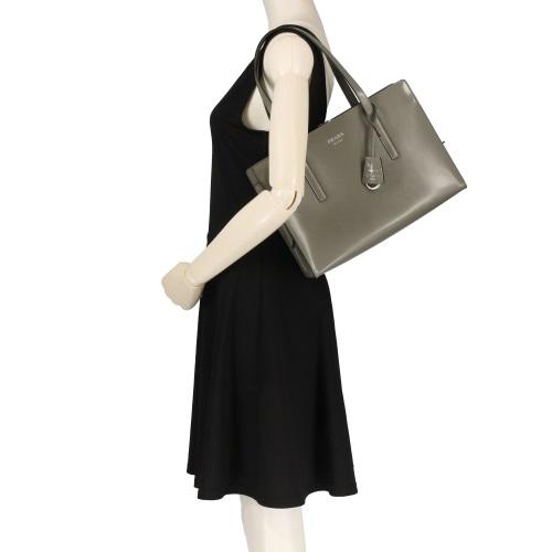 プラダ PRADA トートバッグ レディース リエディション M グレー