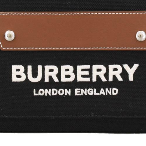 バーバリー BURBERRY ポケットバッグ マイクロ 2WAY ショルダーバッグ キャンバス レザー ブラック ブラウン 8055187 中古 新入荷 OB2469 BURBERRY バーバリー ショルダーバッグ レディース MICRO POCKET BAG