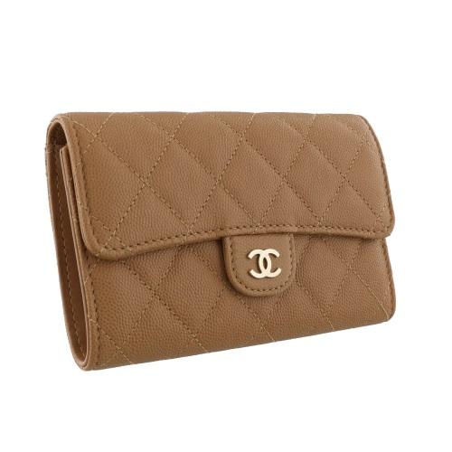 CHANEL ブラウン キルティング 長財布返品不可 CHANEL ブラウン キルティング 長財布返品不可