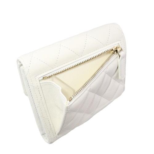 CHANELシャネル　3つ折り財布　ホワイト ビックCCロゴ】CHANEL 三つ折りウォレット 財布 ホワイト