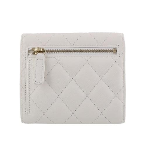 CHANELシャネル　3つ折り財布　ホワイト CHANEL シャネル 三つ折り財布 折財布 ミニ財布 レディース
