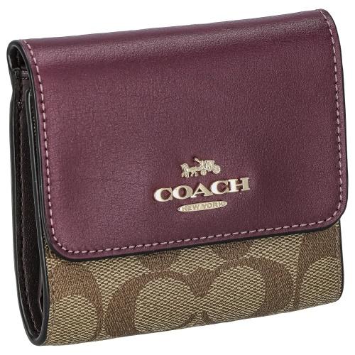 COACH コーチ アウトレット 三つ折り財布 レディース カラーブロック 