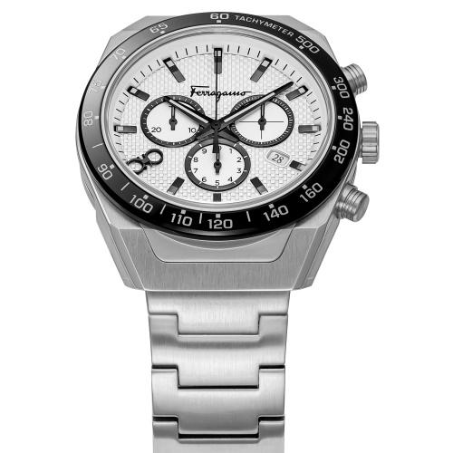 フェラガモ 腕時計 メンズ ホワイト SLXCHRONO FERRAGAMO SFHR00520の画像