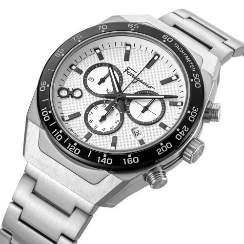 フェラガモ 腕時計 メンズ ホワイト SLXCHRONO FERRAGAMO SFHR00520の画像