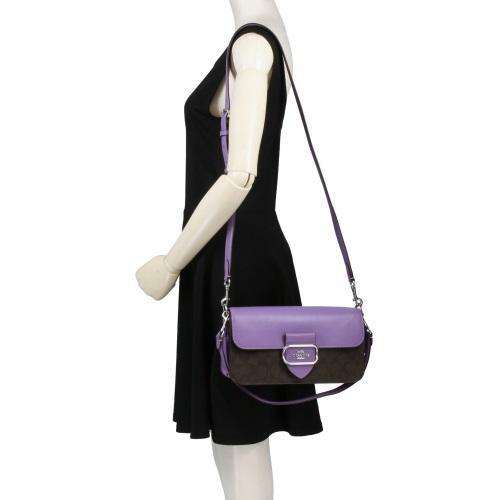 COACH コーチ ワンショルダーバッグ シグネチャー ターンロック パープル COACH ワンショルダー ショルダーバッグ シグネチャー ターン