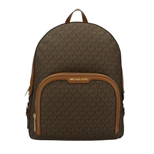 MICHAEL KORS ロゴバックパック ベージュ/ブラウン　リュック New Michael Kors Jaycee Large Signature Logo Backpack Brown