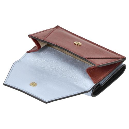 マルニ 三つ折り財布 レディース ライトブルー MUSEO TRIFOLD YEN WALLET TONE MARNI PFMO0056U1 P2644 ZO612 LAKE/REDWOOD｜sekido｜03