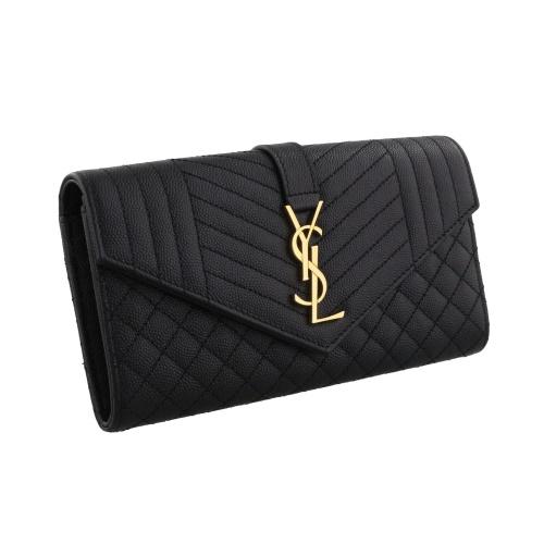 YSL サンローラン 長財布 Yves saint Laurent （ブラック） Yves Saint Laurent サンローラン 長財布 メンズ ブラック SAINT