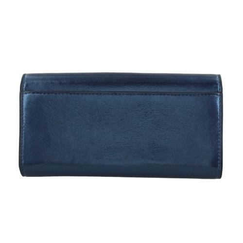【美品】マイケルコース 青 ブルー 長財布 ゴールド ロゴ かぶせ マイケルコース MICHAEL KORS 財布 （ブルー） -ファッション