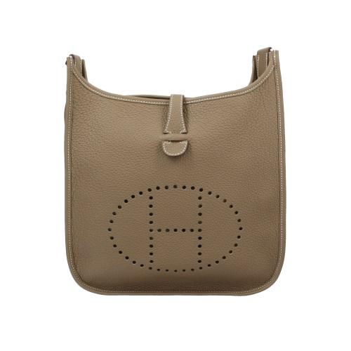 Th1007641 エルメス エヴリン3 エヴリンIII PM 29 トリヨンクレマンス エトゥープ/シルバー金具 ショルダーバッグ HERMES 美品・中古 HERMES（エルメス） エヴリンIII 29 エトゥープ トリヨンクレマンス