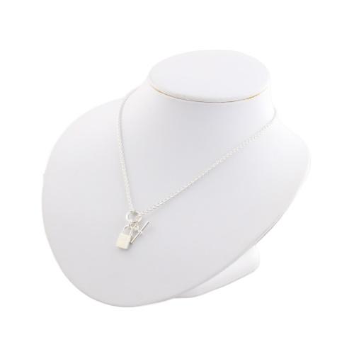 【美品】HERMES/シルバー/カデナ/ネックレス/革紐(新品)付き HERMES - □中古□ エルメス カデナ キー モチーフ ネックレス