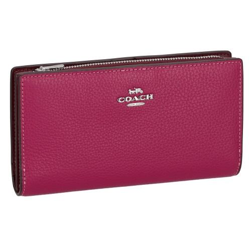 COACH コーチ 長財布 ラウンドジップ ブライトバイオレットマルチ