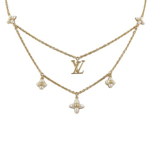 LOUIS VUITTON ルイヴィトン ネックレス・LV フローラグラム ゴールド