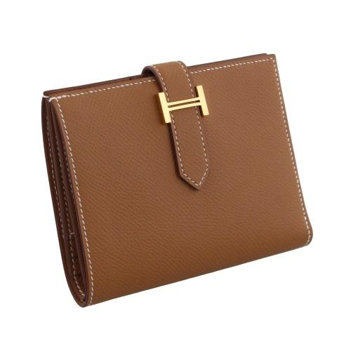 HERMES エルメス ベアンコンパクト ゴールド ヴォーエプソン