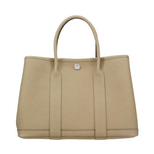 エルメス ガーデンパーティ30 ベージュマルファ ネゴンダ シルバー金具 B刻印 HERMES Garden party TPMの画像