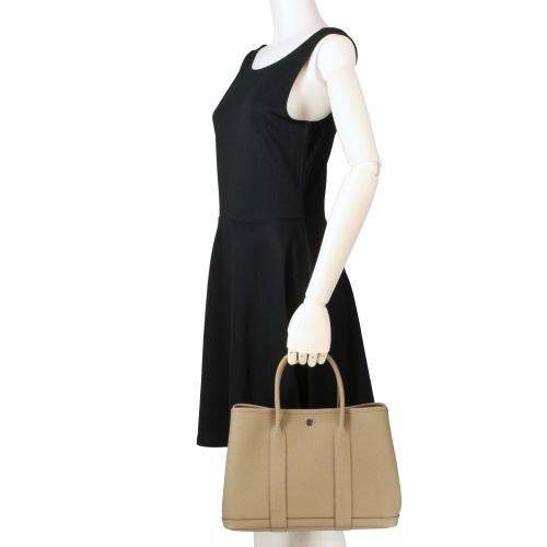 エルメス ガーデンパーティ30 ベージュマルファ ネゴンダ シルバー金具 B刻印 HERMES Garden party TPMの画像