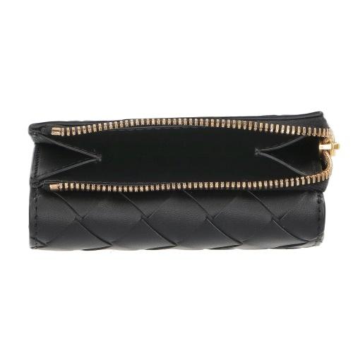 ボッテガヴェネタ 三つ折り財布 レディース イントレチャート ブラック BOTTEGA VENETA 690568 V3UH2 8425の画像