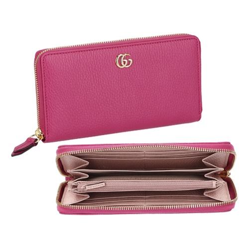 GUCCI グッチ 長財布 ピンク GUCCI（グッチ） 長財布 レディース ダブルG ジップアラウンド
