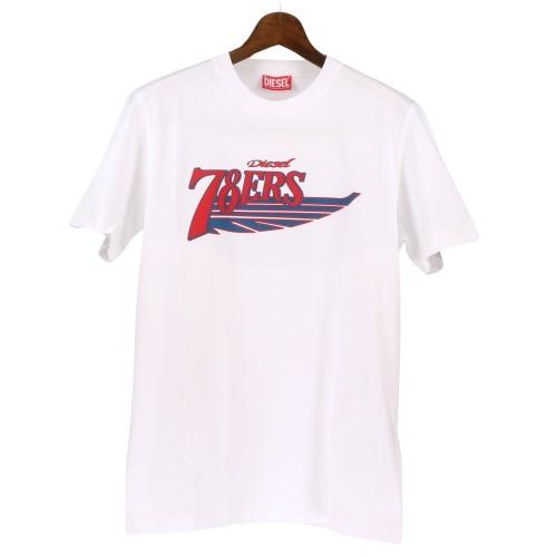 DIESEL（ディーゼル） Tシャツ メンズ T-DIEGER-K75 ホワイト DIESEL A12503 0GRAI 100 Lサイズ ...