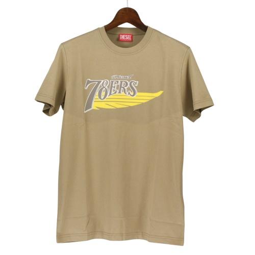 DIESEL（ディーゼル） Tシャツ メンズ T-DIEGER-K75 ブラウン DIESEL A12503 0GRAI 7DH Mサイズ ...