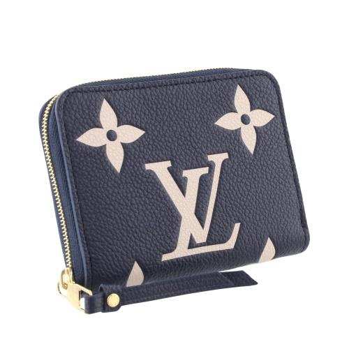 ルイヴィトン コインケース モノグラム アンプラント ジッピー・コイン パース ネイビー LOUIS VUITTON M83606 ネイビー ブルー クレーム｜sekido｜02