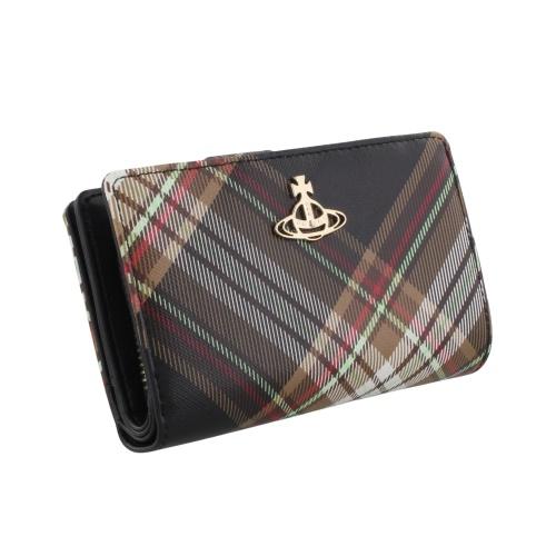 ヴィヴィアンウエストウッド 二つ折り財布 レディース DERBY マルチカラー Vivienne Westwood 51080028U D101 TARTAN BROWN/BLACKの画像